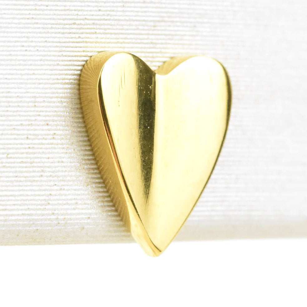Folded Heart Studs, Gold Plated - Goldmakers Fine Jewelry