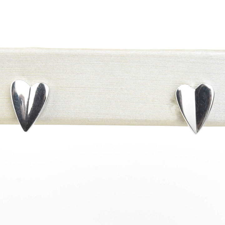 Folded Heart Studs, Screw-back - Goldmakers Fine Jewelry