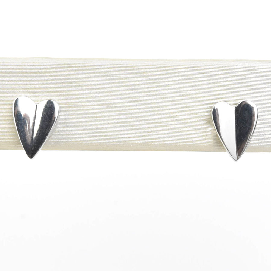 Folded Heart Studs, Screw-back - Goldmakers Fine Jewelry