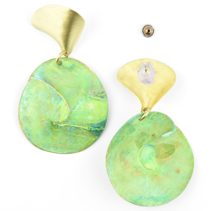 Fossil Earrings in Moss Green