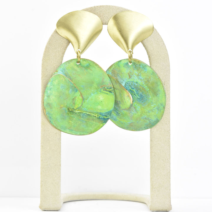 Fossil Earrings in Moss Green