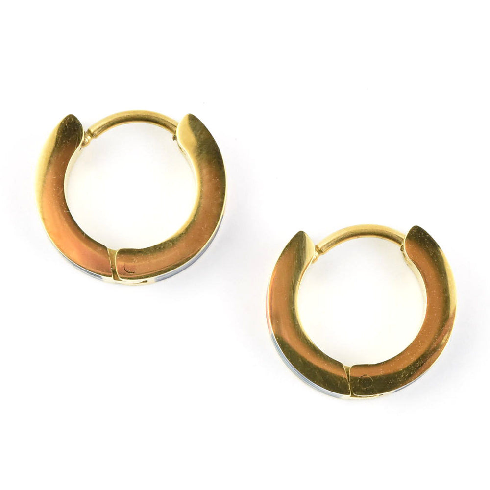 Freedom Stripes Chunky Huggie Hoops - Goldmakers Fine Jewelry