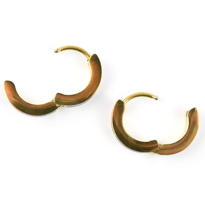 Freedom Stripes Chunky Huggie Hoops - Goldmakers Fine Jewelry