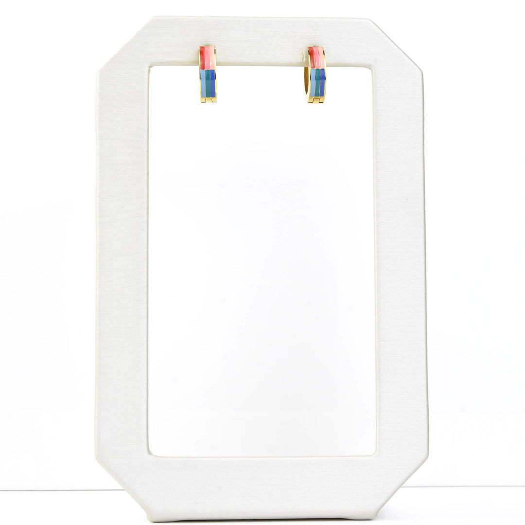 Freedom Stripes Chunky Huggie Hoops - Goldmakers Fine Jewelry