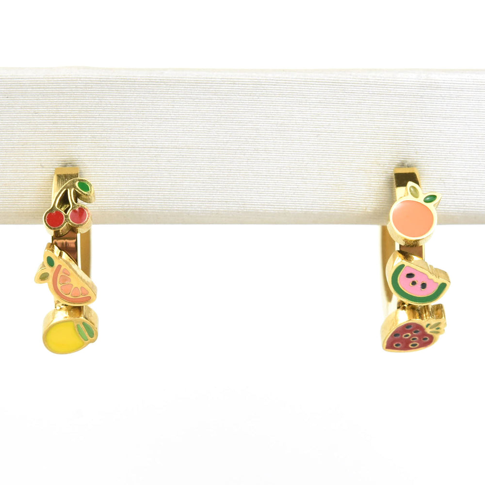Fruit Loop 3D Huggies - Goldmakers Fine Jewelry