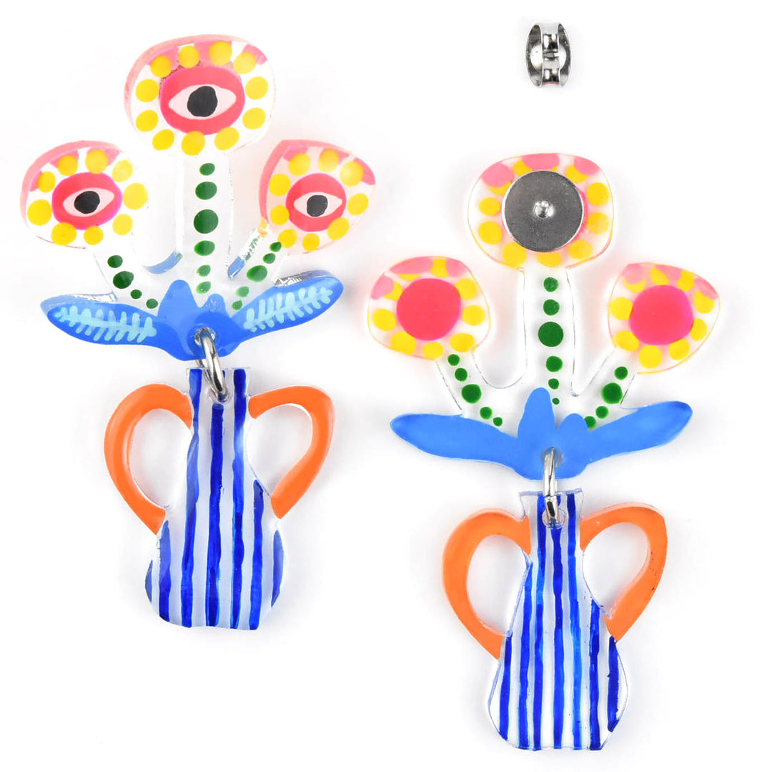 Funky Alien Eye Vase Earrings