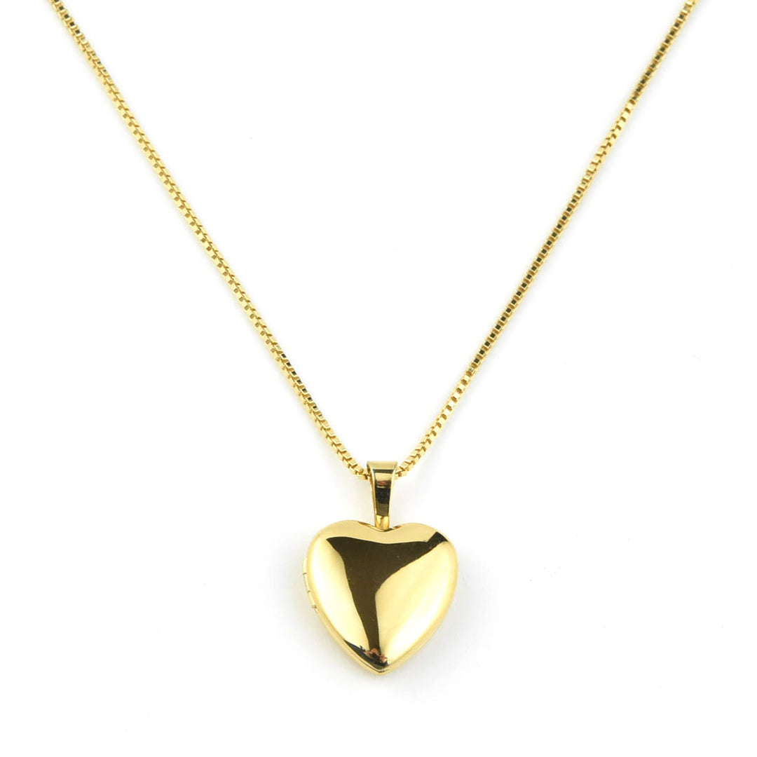 Gold Filled Heart Locket with Venetian Box Chain - Goldmakers Fine Jewelry