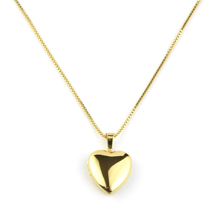 Gold Filled Heart Locket with Venetian Box Chain - Goldmakers Fine Jewelry