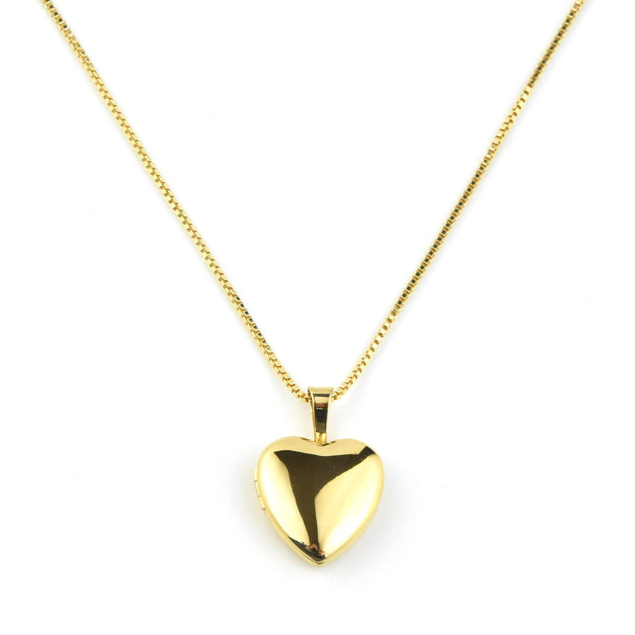 Gold Filled Heart Locket with Venetian Box Chain - Goldmakers Fine Jewelry