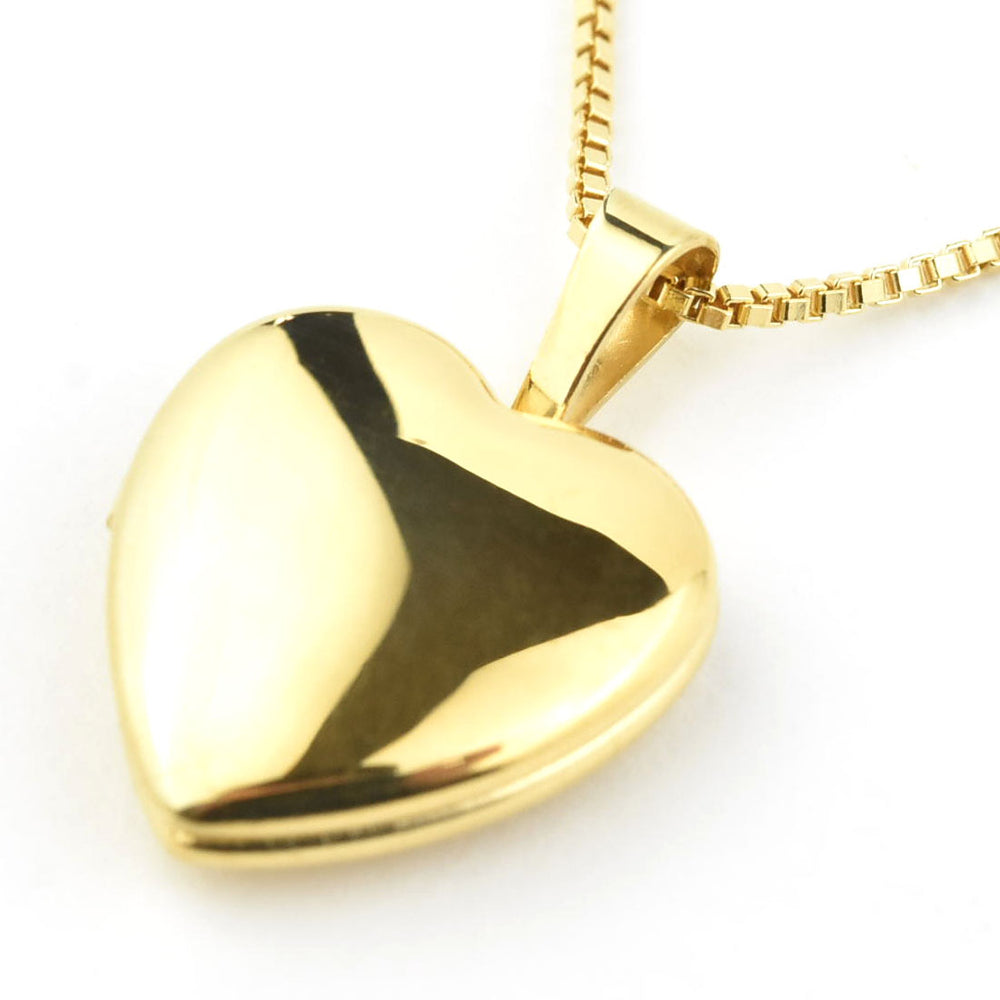 Gold Filled Heart Locket with Venetian Box Chain - Goldmakers Fine Jewelry