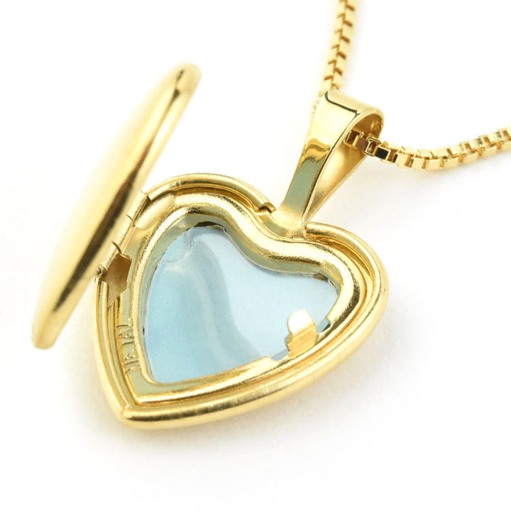 Gold Filled Heart Locket with Venetian Box Chain - Goldmakers Fine Jewelry