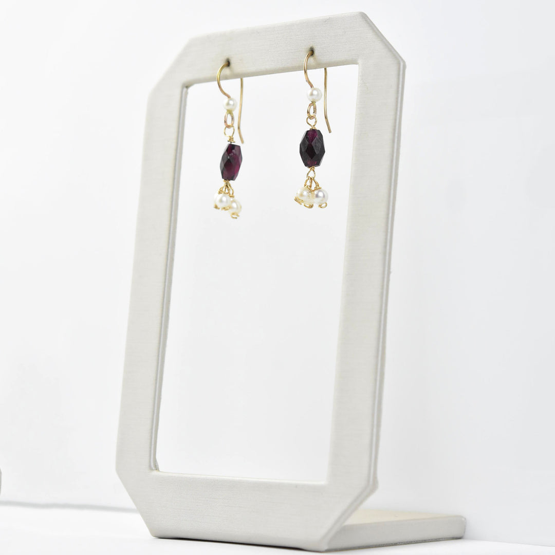 Tiny Bliss Garnet Earrings - Goldmakers Fine Jewelry