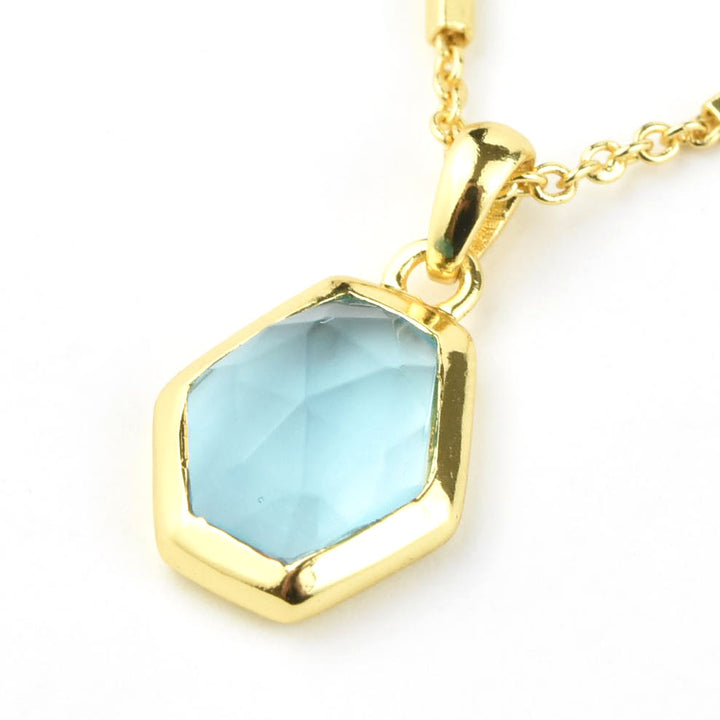 Geometric Blue Topaz Necklace