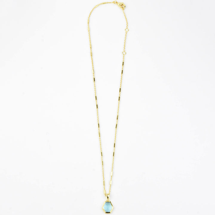 Geometric Blue Topaz Necklace