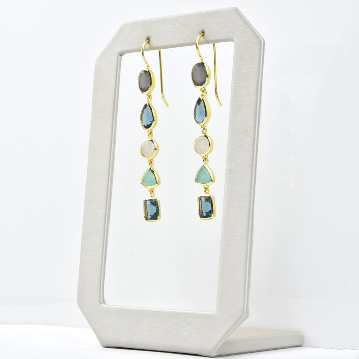 Geometric Gem Earrings - Goldmakers Fine Jewelry