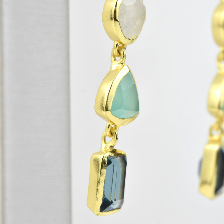 Geometric Gem Earrings - Goldmakers Fine Jewelry