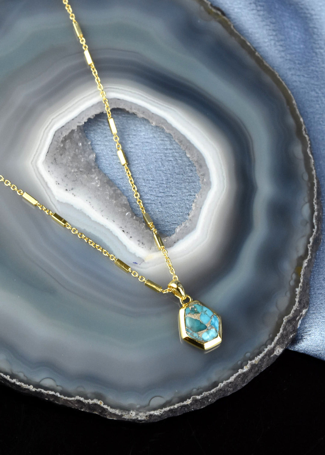 Geometric Turquoise Necklace