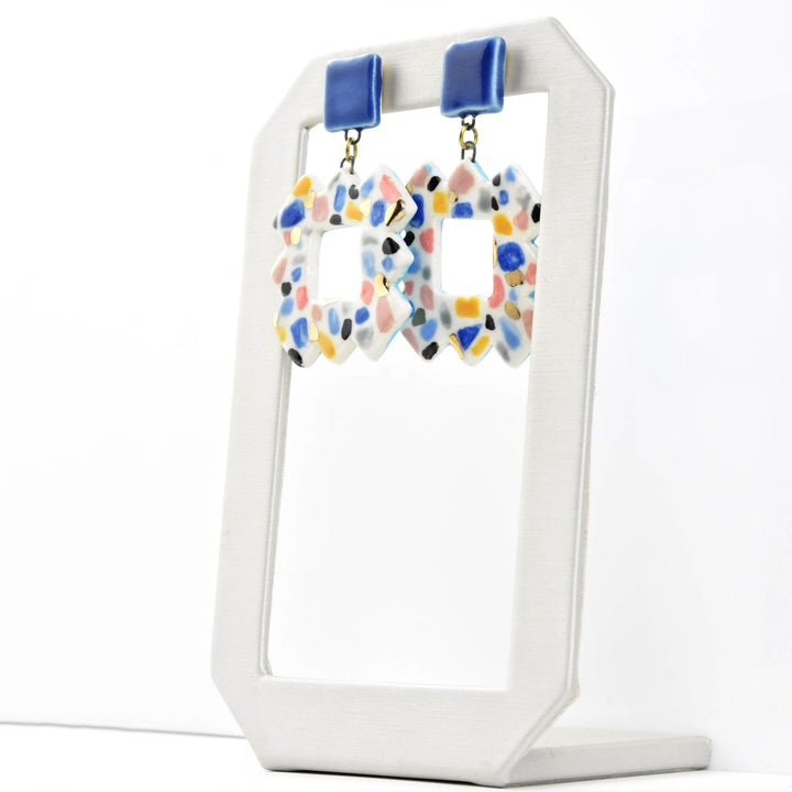 Geometric Square Terrazzo Earrings