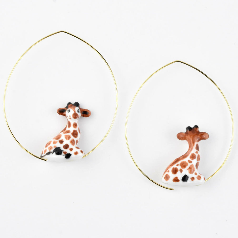 Giraffe Hoop Earrings - Goldmakers Fine Jewelry