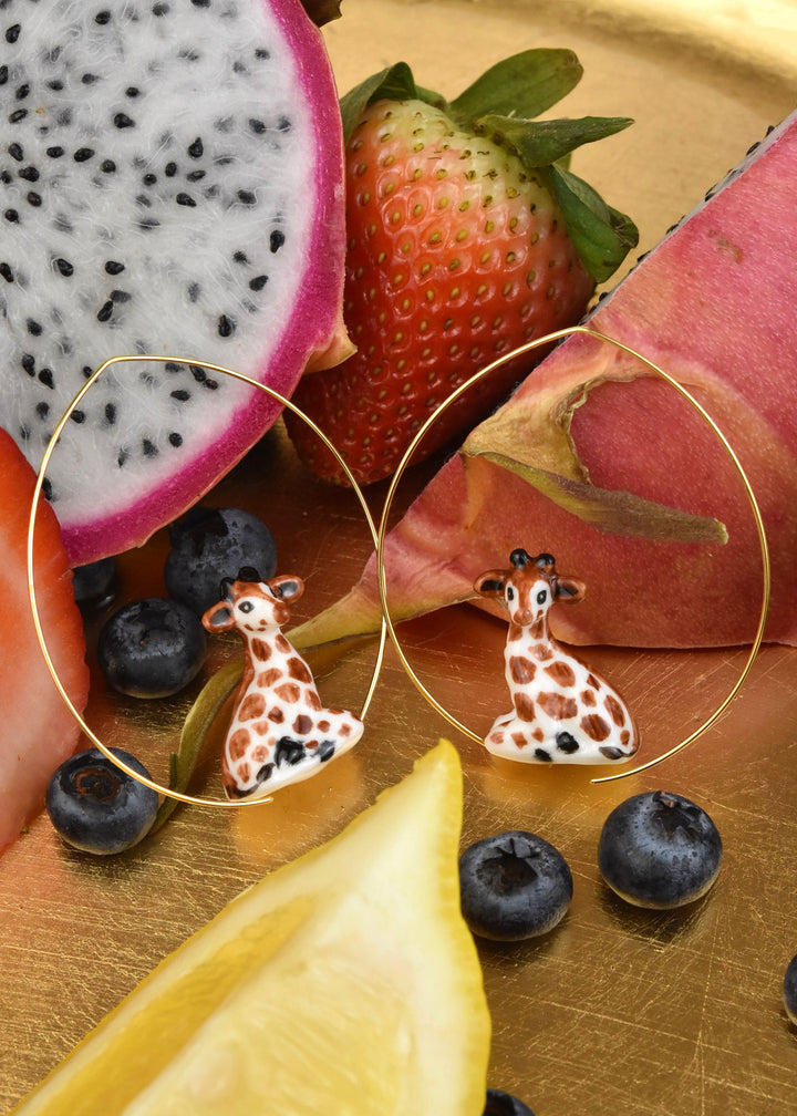 Giraffe Hoop Earrings - Goldmakers Fine Jewelry