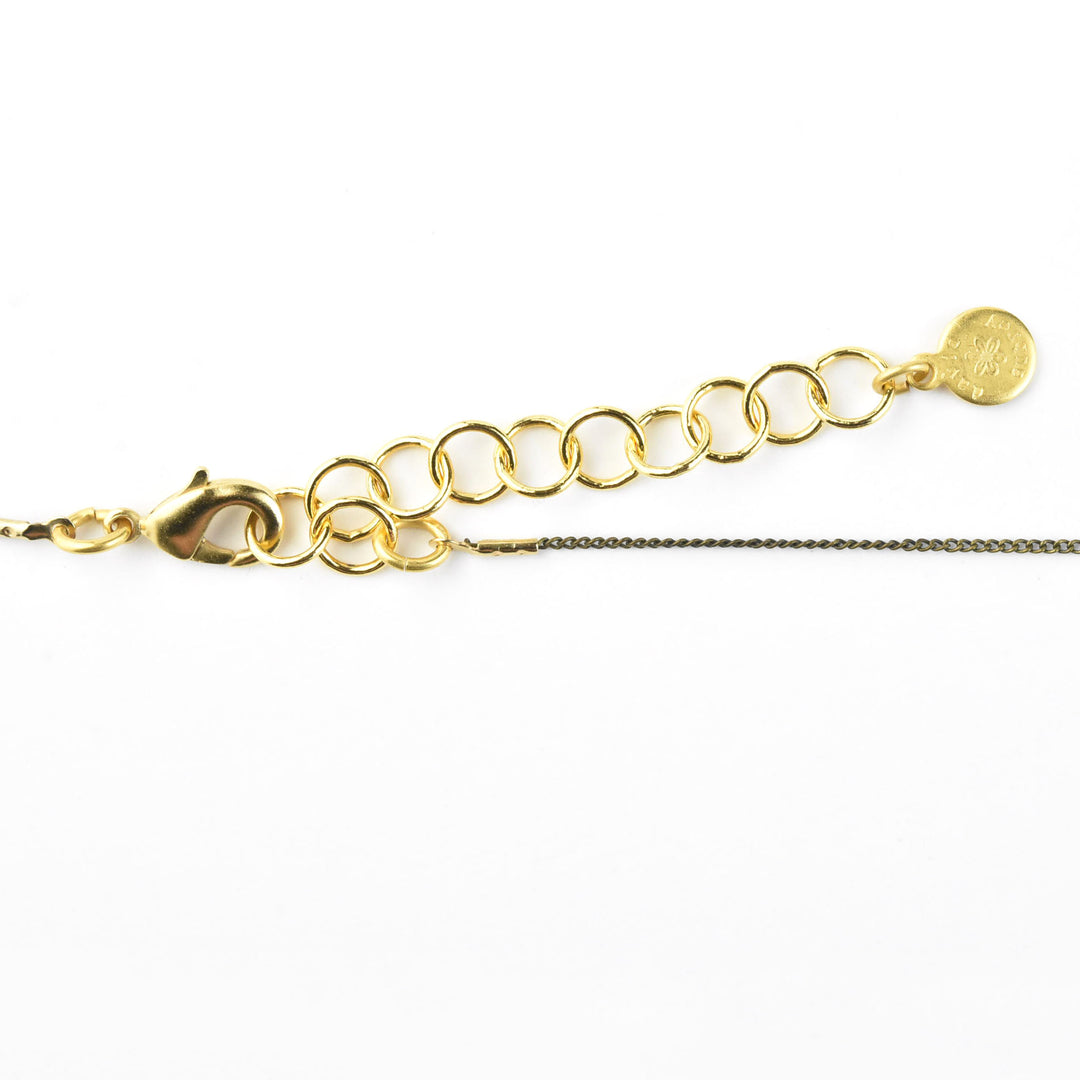 Vintage Glass and Gray Jasper Geometric Necklace - Goldmakers Fine Jewelry