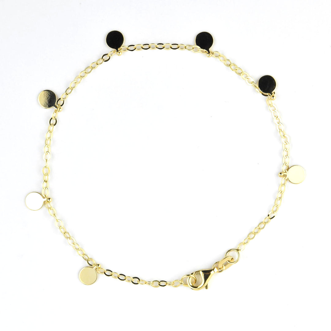 Gold Dangle Station Bracelet No. 1, 14k