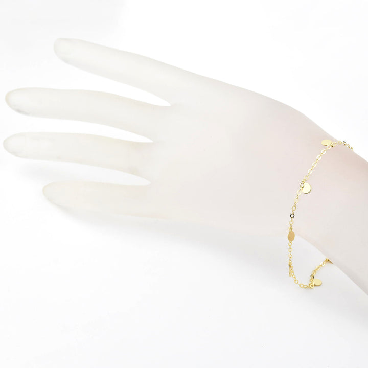 Gold Dangle Station Bracelet No. 1, 14k