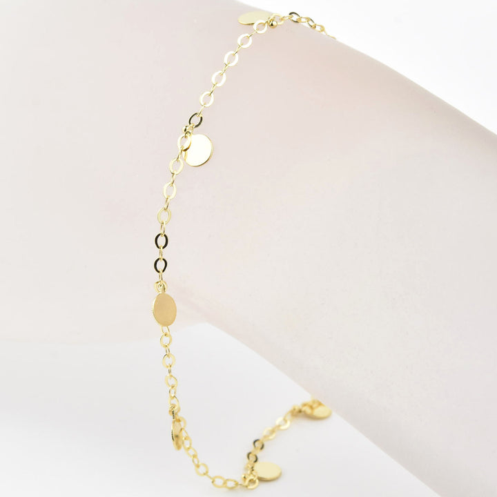 Gold Dangle Station Bracelet No. 1, 14k