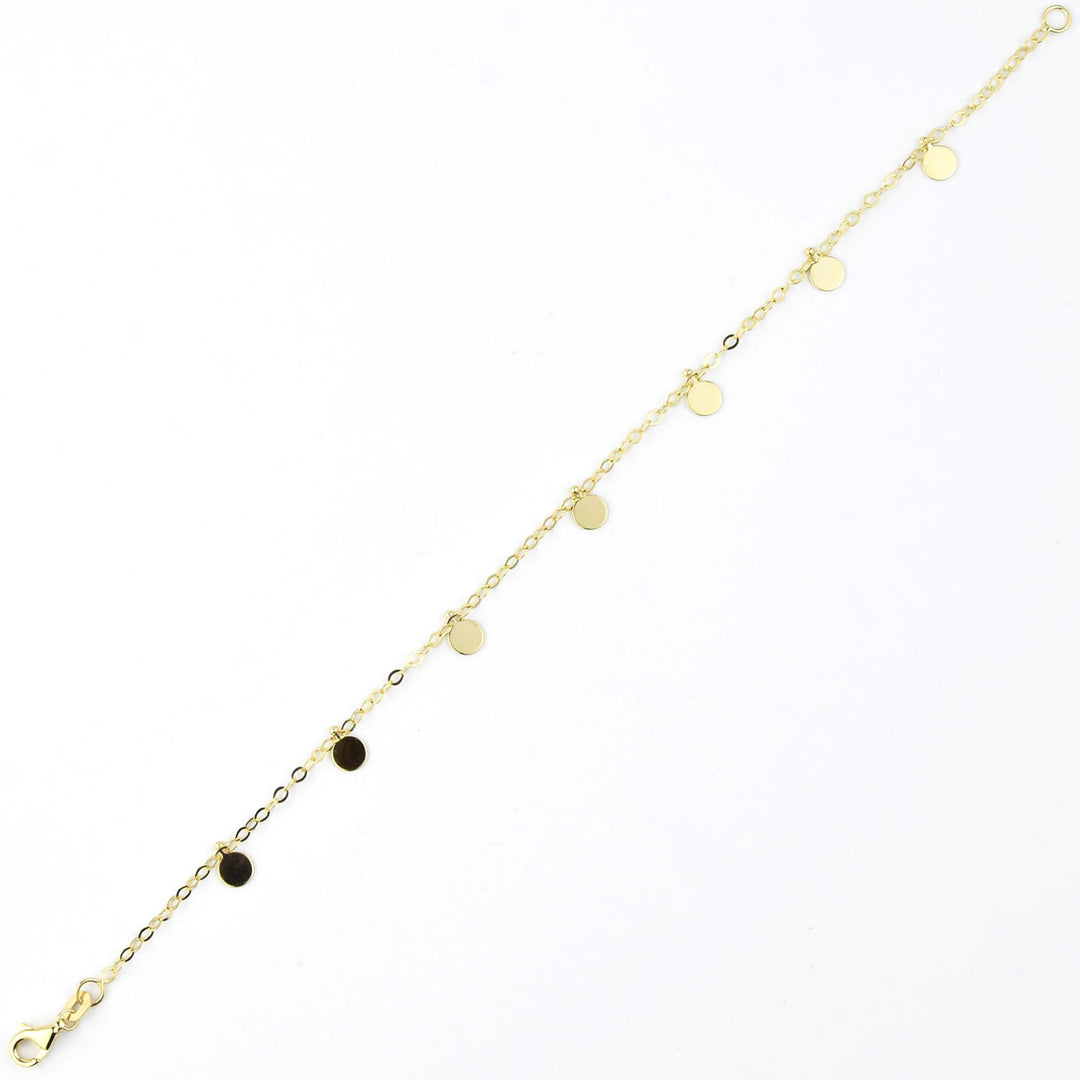 Gold Dangle Station Bracelet No. 1, 14k