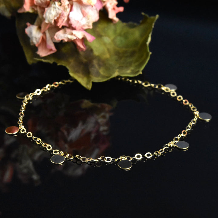 Gold Dangle Station Bracelet No. 1, 14k