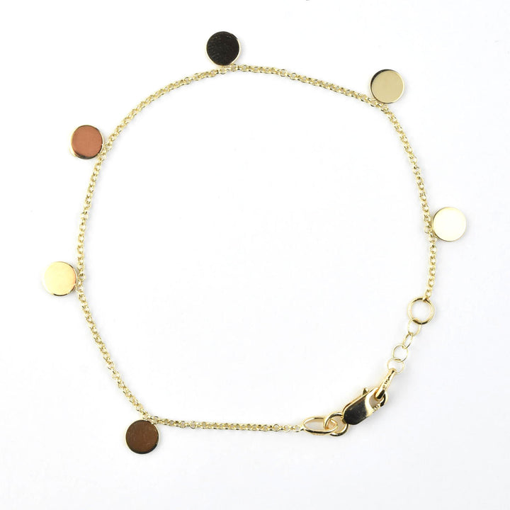 Gold Dangle Station Bracelet No. 2, 14k