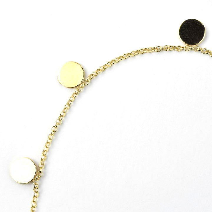 Gold Dangle Station Bracelet No. 2, 14k