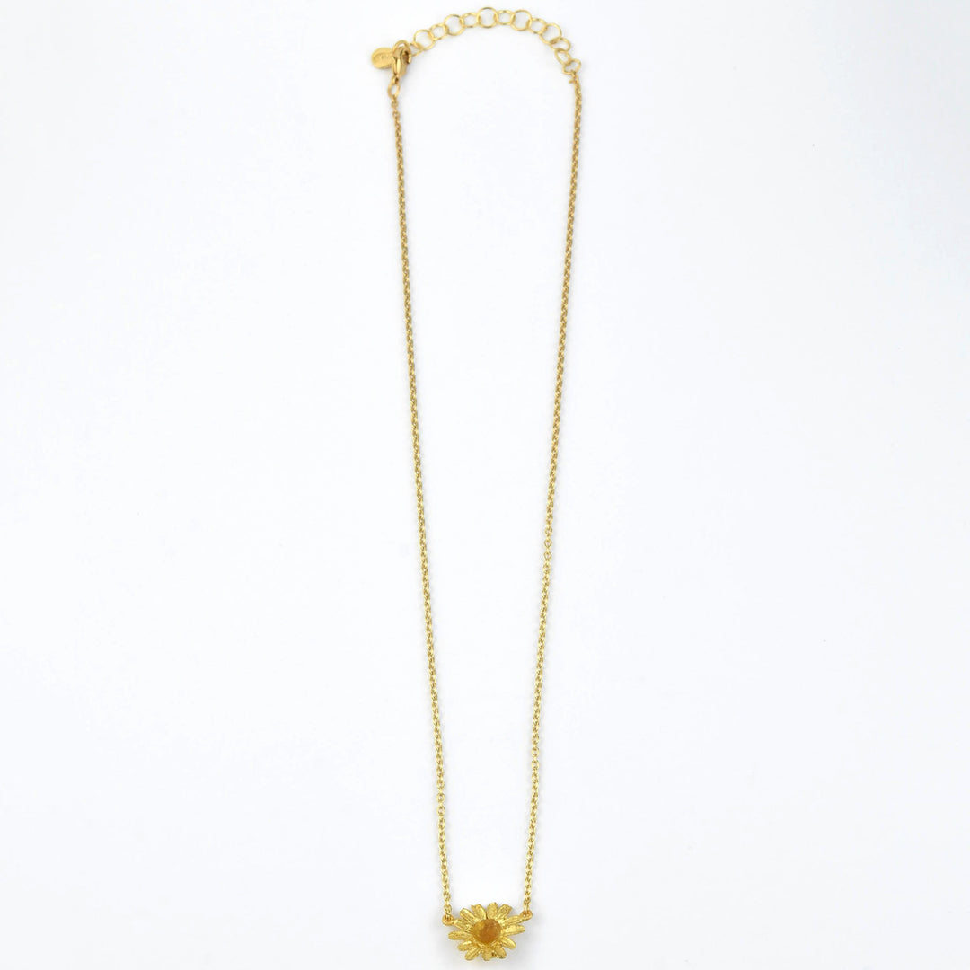 Single Golden Daisy Necklace - Goldmakers Fine Jewelry