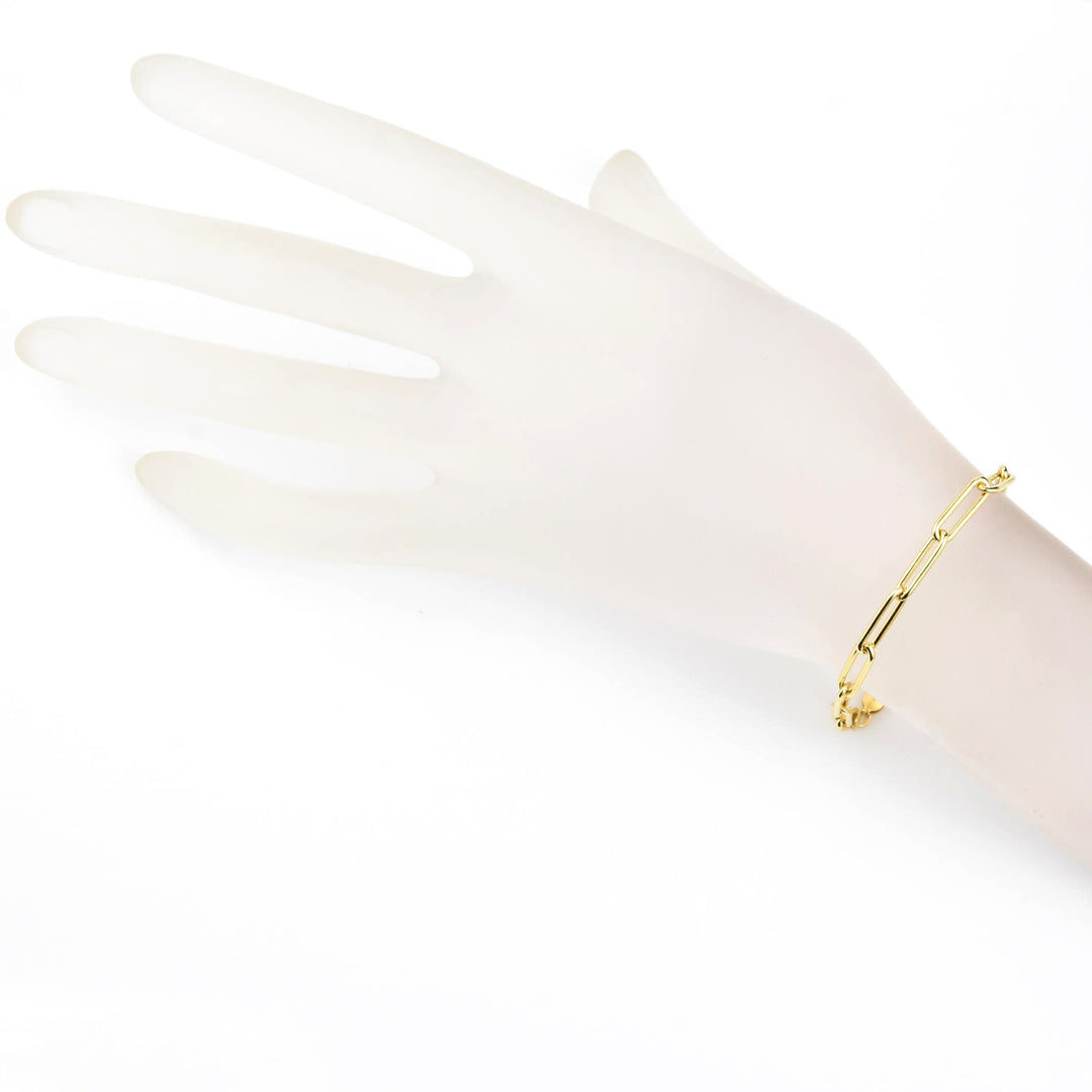Gold Filled Elongated Cable Chain Bracelet