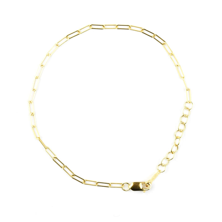 Gold Filled Thin Paperclip Chain Bracelet