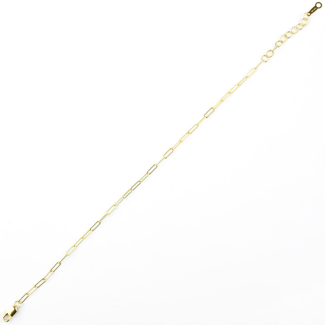 Gold Filled Thin Paperclip Chain Bracelet