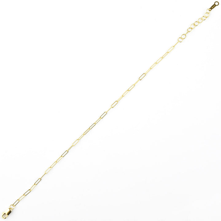Gold Filled Thin Paperclip Chain Bracelet