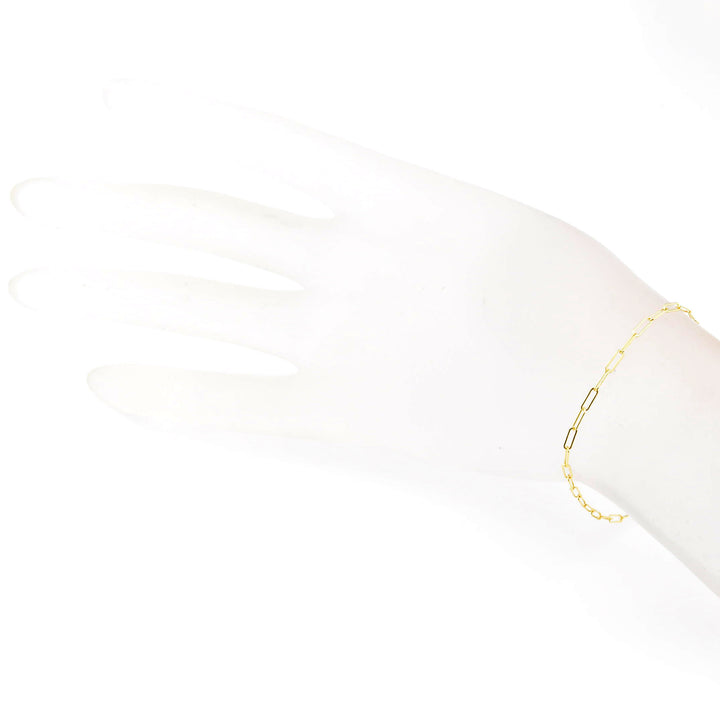 Gold Filled Thin Paperclip Chain Bracelet