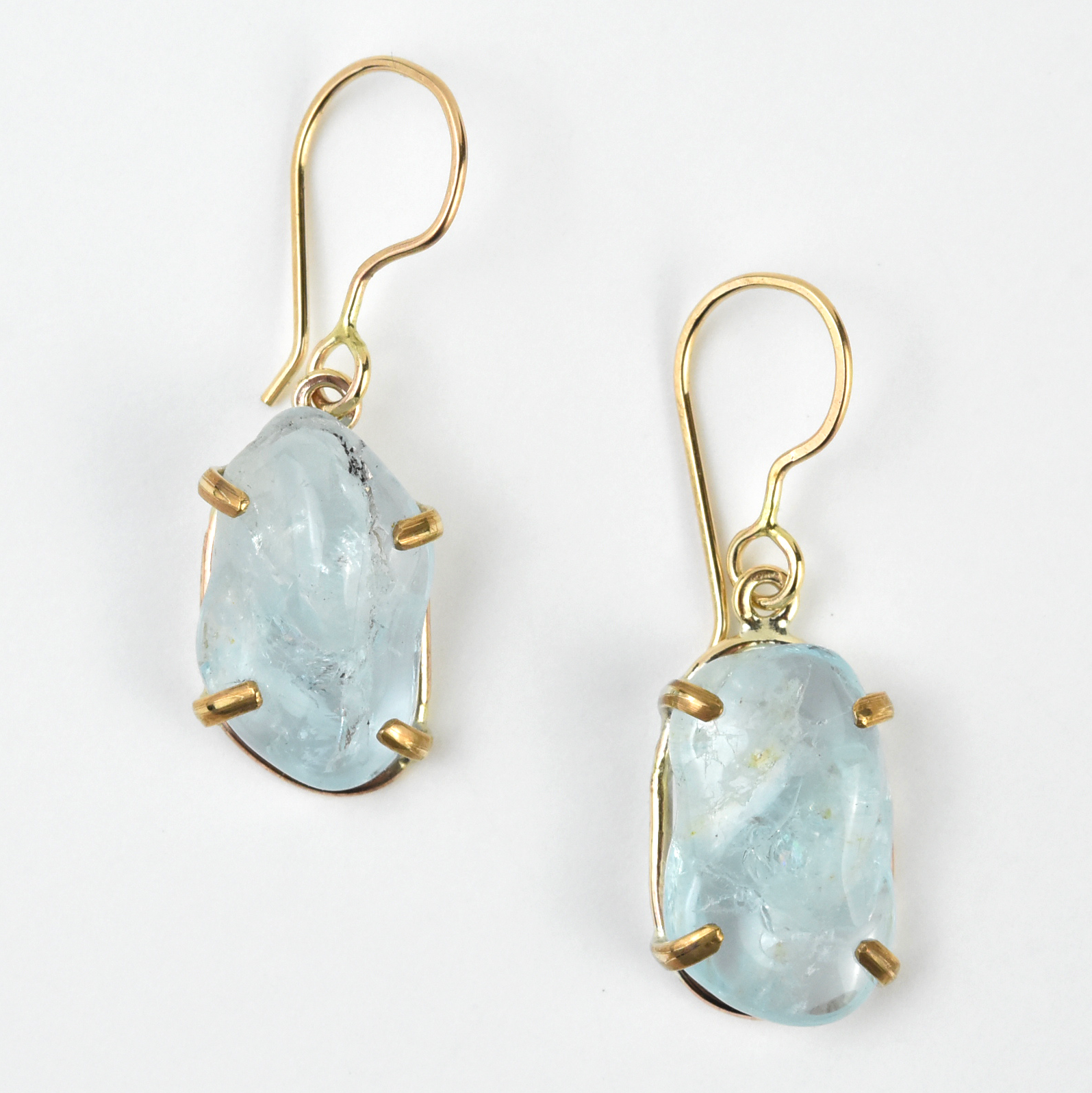 Tiny Aquamarine Dangle Earrings – Aris Heartmade