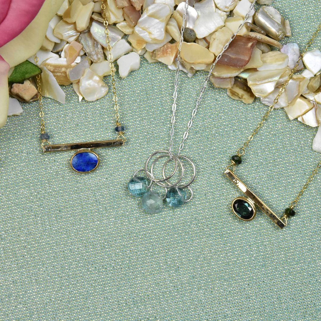 Lapis Orbit Oval Necklace - Goldmakers Fine Jewelry