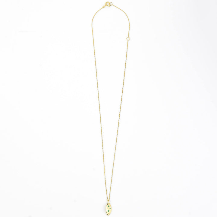 Green Onyx Leaf Charm Necklace - Goldmakers Fine Jewelry