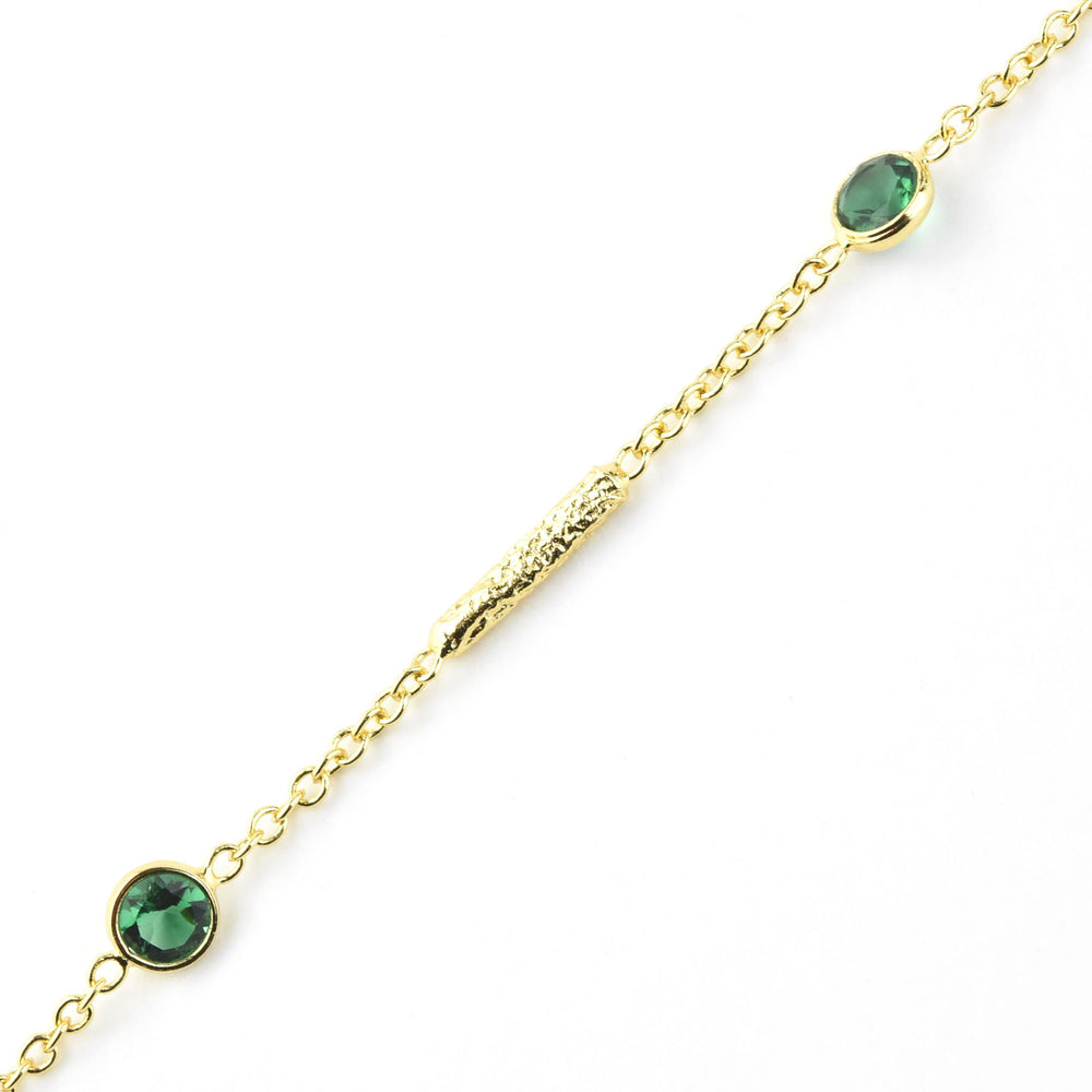 Green Tourmaline Station Necklace - Goldmakers Fine Jewelry