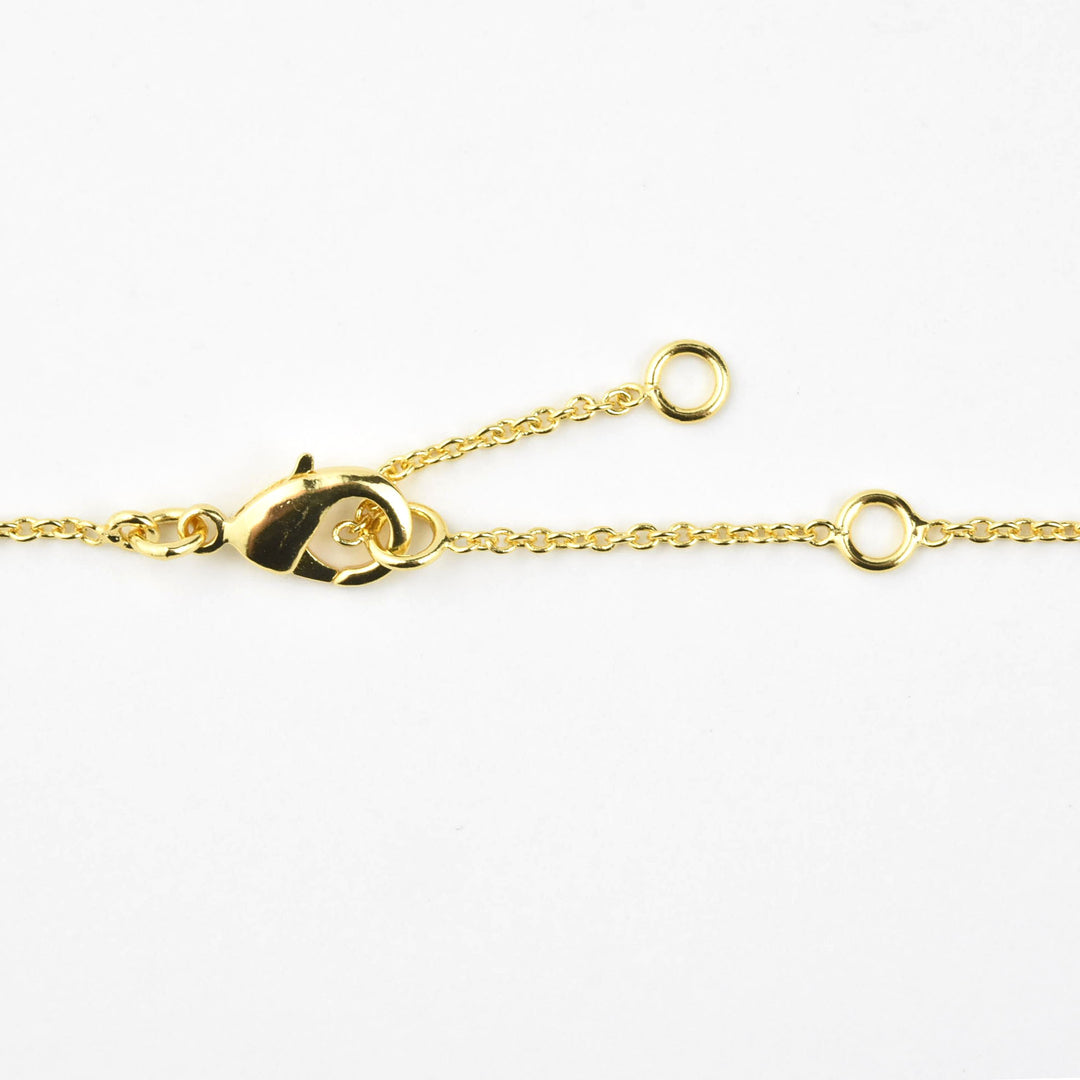 Gold Plated Green Tourmaline Charm Necklace