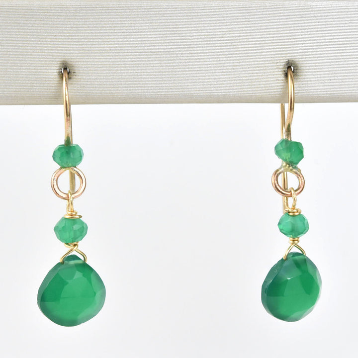 Green Onyx Dangles - Goldmakers Fine Jewelry