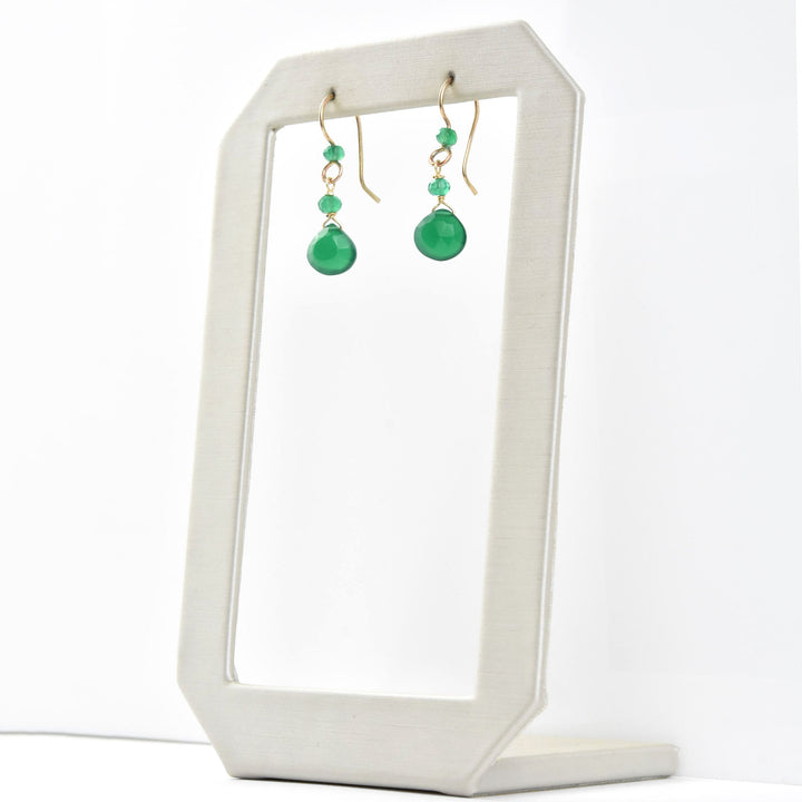 Green Onyx Dangles - Goldmakers Fine Jewelry