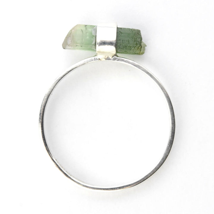 Tourmaline Raw Crystal Candy Ring in Silver
