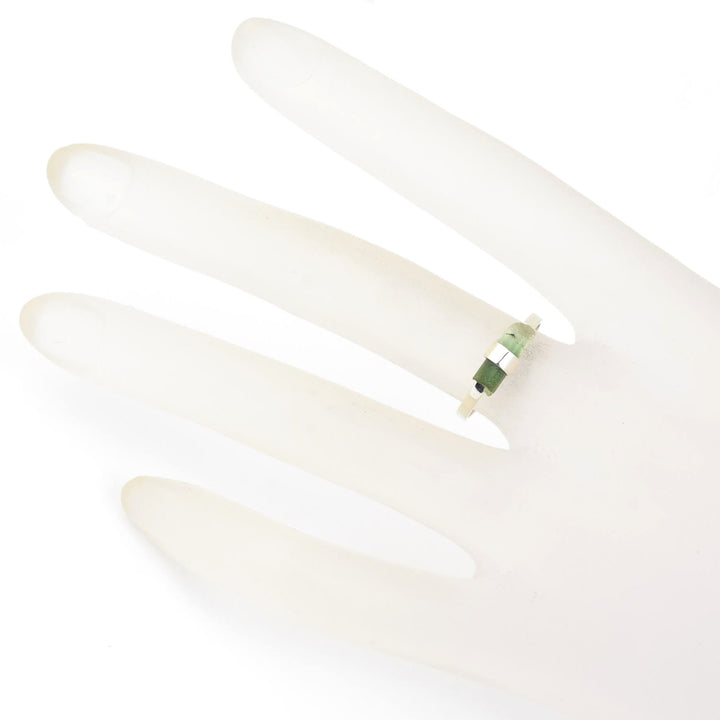 Tourmaline Raw Crystal Candy Ring in Silver