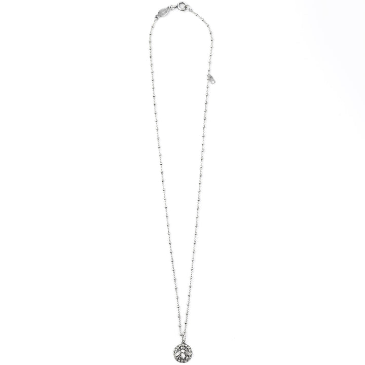 Crystal Halo Bee Necklace Silver Plate - Goldmakers Fine Jewelry