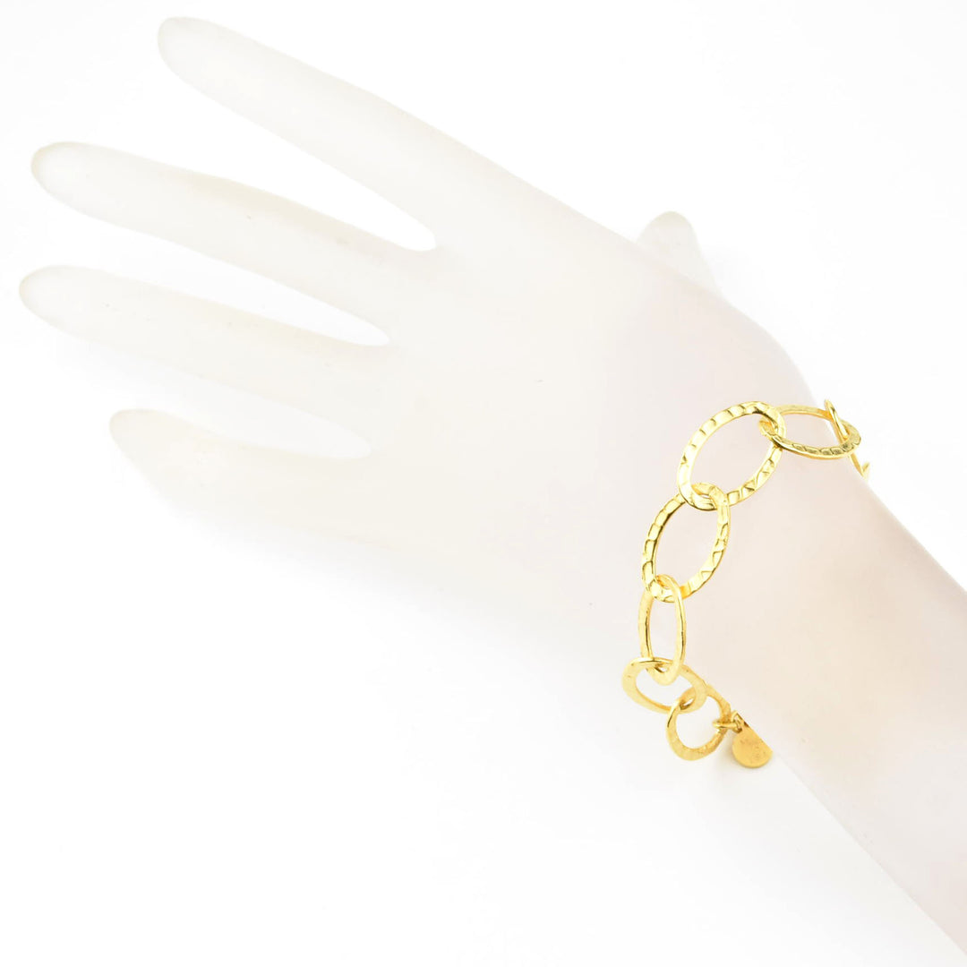 Hammered Chain Bracelet - Goldmakers Fine Jewelry