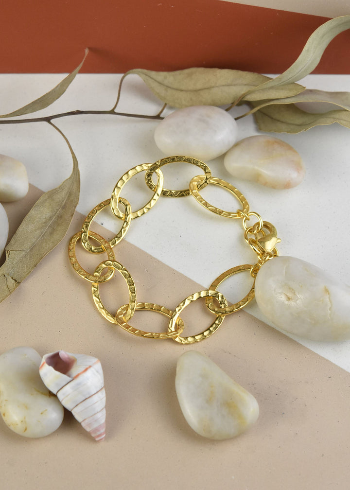 Hammered Chain Bracelet - Goldmakers Fine Jewelry